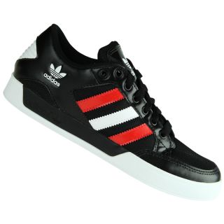 Adidas Originals Hard Court Low Trainers Black Red White Mens Size 
