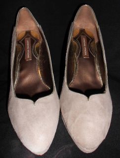 Adrienne Vittadini Taupe Suede 8 5 M Womens Platforms Heels Shoes 