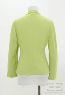 AKRIS Punto Lime Green Cotton Raw Edge Blazer Size 6