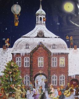 Advent Calendar Made In Germany Glittered Midnight Church Christmas 