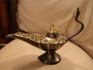 Vintage Fragrant Perfume Oil Brass Aladdin Genie Lamp