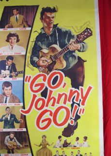 RARE Orig 40 x 60 1959 Rock Roll Movie Poster Go Johnny Go Chuck 