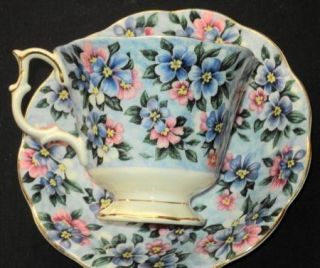 Royal Albert Blue Bouquet Chintz Garden Tea Cup and Saucer Teacup 