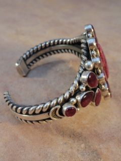 Albert Jake Navajo Sterling Silver Spiny Oyster Bracelet