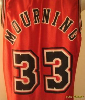 Miami Heat RED Mens Size M L ALONZO MOURNING Basketball Jersey