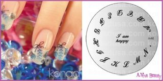 Konad Stamping Nail Art Image Plate M46 Cursive Letters