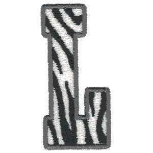 Zebra Print Letter Embroidered Iron on Patch Alphabet