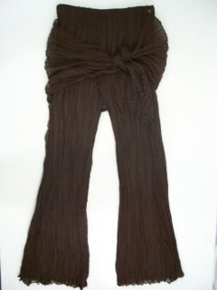 Alberto Makali Brown Crinkle Pants Detachable Sarong S
