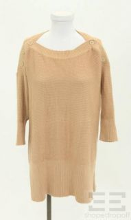Alexander Wang Light Brown Cotton Bateau Neck Sweater Size S