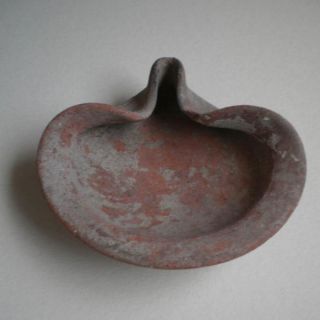 Ancient Judea Sooty Iron Age Oil Lamp Terracotta Clay Holy Land Israel 