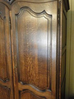 Antique French Country Armoire Wardrobe Louis XIV Recessed Pannel 