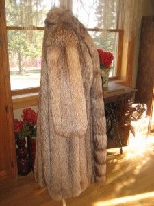 Excellent Medium Large Crystal Amber Fox Fur Coat Jacket #497s