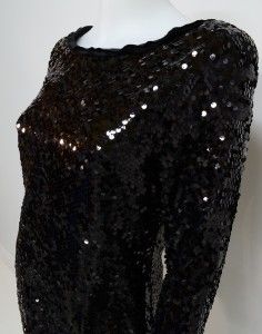 NWT Elie Tahari 4 Small Dress Amelie Black Sequin Boatneck Cocktail 