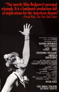Broadway Poster Orpheus Descending Kevin Anderson Vanessa Redgrave 