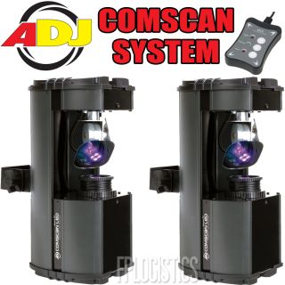 American DJ ComScan System DMX LED Scanner 2x Com Scan Lights w 
