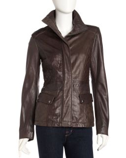 Andrew Marc Quilted Inset Leather Jacket