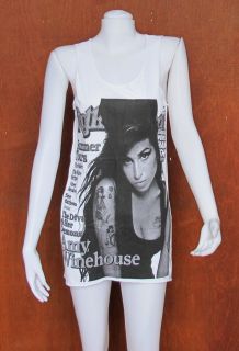 Amy Winehouse R B Soul Jazz Pop Art Women Tank Top T Shirt Dress Size 