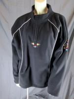 Hanna Andersson Sz XL Jacket Black Womens Fleece Floral Embroidered 