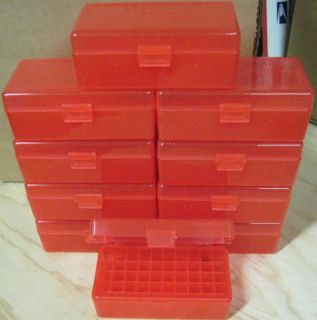   New Plastic 357 mag 38 Super 357 Red 50 Round Ammo Boxes Reloading Box