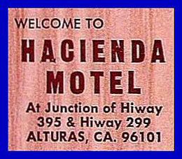 1960s Hacienda Motel WG Matchcover  Alturas CA