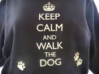 KEEP CALM AND WALK THE DOG hoodies, sweatshirt navy/paw print