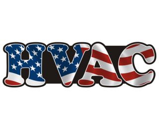 HVAC American Flag USA Hard Hat Car Truck Vinyl Bumper Sticker Decal 