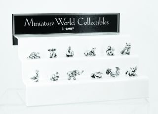 Ganz Miniature Polystone Silver Colored Animal Figures