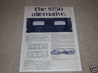 Newly listed SAE 2400 Amplifier Ad, Specs, Article, One of the Best