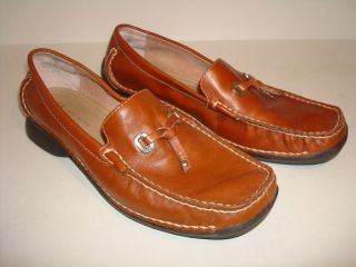 Anne Klein Slip On Brown Leather Loafers w Tassel Mamyriad Womens 