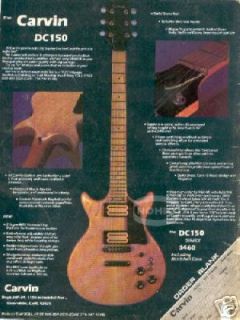 vintage carvin guitar ad magazine pinup dc150 1980 one day