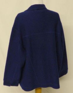 Talbots Woman Size 2X Navy Blue Felted Wool LTWT Jacket Sweater 
