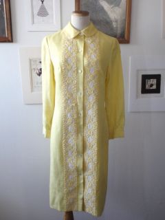 Vintage 60s Anne Fogarty Yellow Peter Pan Collar Dress