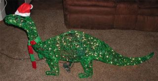 Animated Green Dinosaur Lighted Wire Christmas Decoration Yard