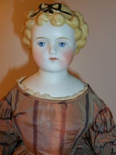 ANTIQUE CHINA HEAD DOLL with ORIGINAL CLOTHES COMPOSITION BODY