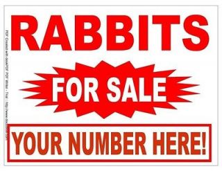 rabbits for sale signs yard road plastic 
