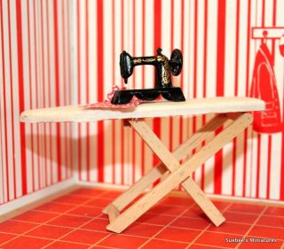SHACKMAN STYLED Vintage Dollhouse Furniture IRONING BOARD & SEWING 