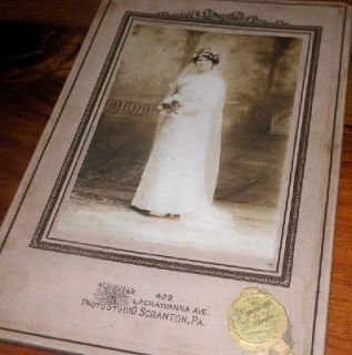 Antique CDV Wedding Photograph Gorgeous Bride Scranton, Pa Wyoming 
