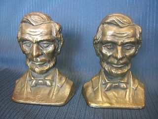 Creation Company Cast Abraham Lincoln Bookends Marked and Dated 1930