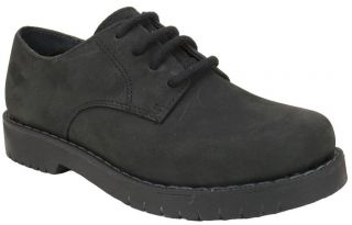 Academie Gear Mens Plain Toe Black Nubuck Leather Oxford (Mediums 