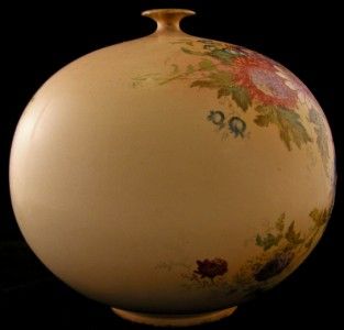 Antique German Porcelain Vase Art Nouveau Hand Painted and Gilded 