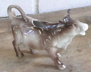 Fine Antique Brown Porcelain Cow Creamer~Handsome or Pretty