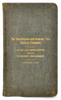 1924 SAN ANTONIO AND ARANSAS PASS RAILWAY COMPANY RULE/REGULATION 