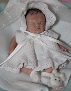 Mini Sculpt OOAK Polymer Clay Baby Girl 5 in Art Doll by Elizabeth 