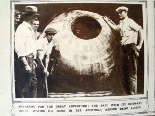1928 jean albert lussier shoots niagara falls in a rubber ball old 