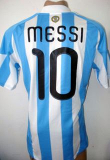 Original 2010 Argentina Home Soccer Jersey Messi 10