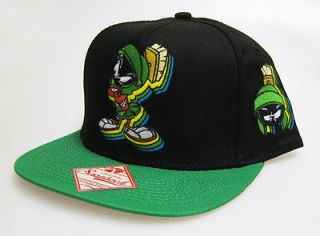 Looney Tunes Marvin Martian Adjustable Snapback Cap Hat   Black