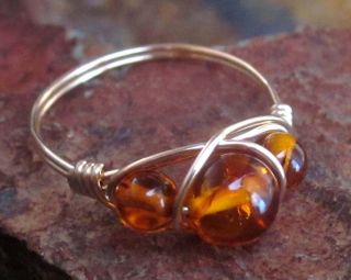 Baltic Amber Ring   14KT Gold Filled   All Sizes Available