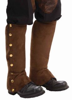 colonial steampunk cosplay costume brown spats shoe covers