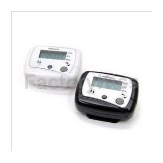   Digital Run Step Pedometer Walking Distance Calorie Counter Clip White