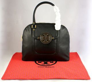 TORY BURCH AMANDA DOME TOTE BAG BLACK Authentic with TB Dust Bag NEW 